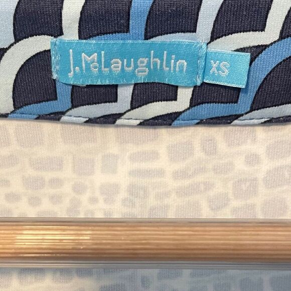 J. McLaughlin Faux Wrap Catalina Cloth Blue White Dress Size XSmall - Picture 5 of 6